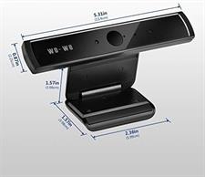 wo-we Windows Hello Face Recognition Webcam for Fast and Anti-Hacking Connection with Windows 10, Business IR Webcam with Dual Microphone Used for Video Conference, Streaming, Recording - RGB 720 Black