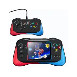  Q12 500 in 1 Retro Mini Portable Game Box 3.5 Big Display Game Player Sup Game 8 GB with Super Mario, F1 Race, Super Contra, Adventure Island, Pac Man, etc... (Blue, Red)