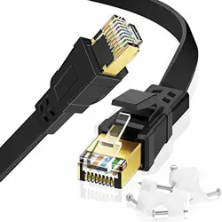 YO-UK Ethernet Cable 10ft, High Speed Cat 8 Internet LAN Cable for PS4, Xbox, Router, Flat Network Cord with Clips RJ45 Snagless Connector Fast Computer Wire for Modem,Gaming,WiFi,TV,Switch, Laptop