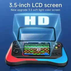  Q12 500 in 1 Retro Mini Portable Game Box 3.5 Big Display Game Player Sup Game 8 GB with Super Mario, F1 Race, Super Contra, Adventure Island, Pac Man, etc... (Blue, Red)