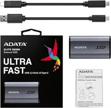 ADATA SE880 1TB - Up to 2000 MB/s- SuperSpeed USB 3.2 Gen 2x2 USB-C External Portable SSD Titanium