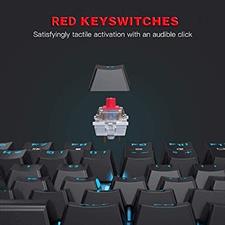 MOTOSPEED CK104 Mechanical Keyboard with Blue Red Switches,104-Key RGB Backlit Gaming Keyboard Aluminium USB Wired Keyboard for Gaming and Typing,Compatible for Mac & PC