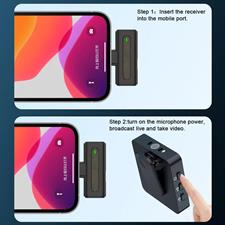 SX8 Type-c  Wireless Microphone for Plug-Play Wireless Lavalier Mic with Microphone SX8 Type-C/iPhone Lavalier Wireless Microphone, Noise Reduction