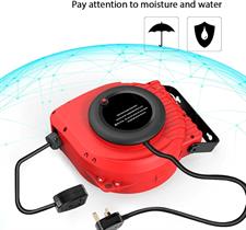 Vistreck Automatic Cable Reel 15 m + 1.5 m Outdoor Cable Reel Can be Used to 1500 W (Max Load Capacity: 3200 W) with 180° Rotatable Wall Mount, Reset Button and Adjustable Stop
