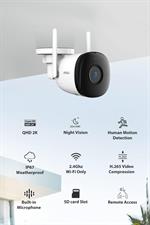 IMOU 2C 2K Outdoor Security Camera for Home Security, 2.4G WiFi Camera 4MP Surveillance Camera with Night Vision, Human Detection, IP67 Weatherproof, Local & Cloud Storage, Wired