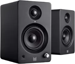 Monolith MM-3 Powered Multimedia Speakers - Black (Pair) with AptX Bluetooth, Front Headphone Jack, Digital Class D