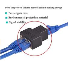 RJ45 Ethernet Splitter, 1 to 2 Ethernet Cable Extender Connect Network LAN Internet Cat5, Cat5e, Cat6, Cat7(Support Two Computers Online at The Same Time) 1 pcs