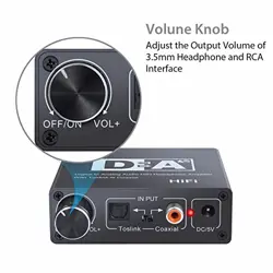 Microware Digital to Analog Audio HiFi Headphone Amplifier, Toslink & Coaxial Mutual Convert，with Volume Control