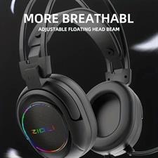 ZIDLI L4 PRO RGB USB Gaming Headset - 7.1 surround sound Headphone USB - RGB Side LED With Mic For PC/PS | Black