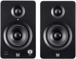 Monolith MM-3 Powered Multimedia Speakers - Black (Pair) with AptX Bluetooth, Front Headphone Jack, Digital Class D