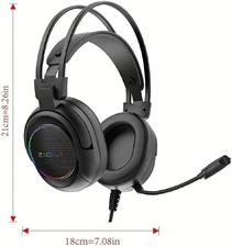 ZIDLI L4 PRO RGB USB Gaming Headset - 7.1 surround sound Headphone USB - RGB Side LED With Mic For PC/PS | Black