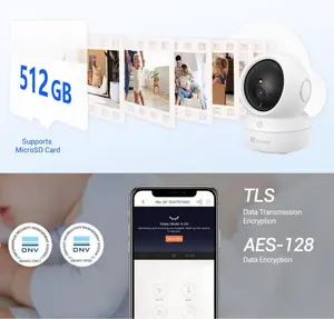 EZVIZ H6c Pro,2K, 3MP [New Generation], WiFi Security Camera, Call Button, Night Vision, Motion Detection, Smart Tracking, Two-Way Audio, Works with Alexa