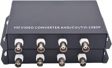 4 Channels HD Video Over Fiber Optic Media Converters - for 1080p 960p 720p CVI TVI AHD HD Camera (with RS485 Data)