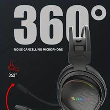 ZIDLI L4 PRO RGB USB Gaming Headset - 7.1 surround sound Headphone USB - RGB Side LED With Mic For PC/PS | Black