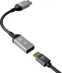 YIWENTEC DisplayPort 1.4 to HDMI 2.1 Ultra HD 8K Male to Female Cable 0.25m Converter 8K@60Hz 4K@120Hz Directional Compatible with DisplayPort PC and HDMI Displays Tvs