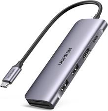 UGREEN USB C Hub 6 in 1 Dongle to HDMI 4K 2 USB 3.0 Ports SD TF Card Reader 100W PD Charging Adapter Dock Station for MacBook Pro Air 2020 2019 2018 Galaxy Note 10 S10 S9 S8 Surface Go XPS 13 15