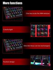 MOTOSPEED CK104 Mechanical Keyboard with Blue Red Switches,104-Key RGB Backlit Gaming Keyboard Aluminium USB Wired Keyboard for Gaming and Typing,Compatible for Mac & PC