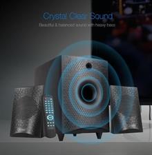F&D F210X 2.1 Channel Multimedia Speaker (Black) | Wireless Bluetooth Speakers | Subwoofer Satellite Speakers/LED Display/USB/SD Card | Home Theatre | Powerful Bass | Speaker for Laptop, Pc & Mobile