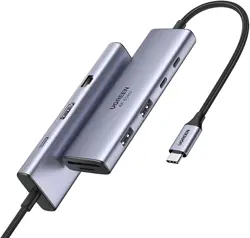 UGREEN Revodok 9 in 1 USB C Hub Gigabit Ethernet Adapter 4K@60Hz HDMI, 100W PD Charging,USB A&C Data Ports, SD/TF Card Reader, Compatible with Mac M1, M2, M3, iPad, iPhone 16 Pro/Pro Max, Steam Deck