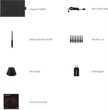 HUION Inspiroy H1060P Graphics Drawing Tablet with 8192 Pressure Sensitivity Battery-Free Stylus and 12 Customized Hot Keys, 10 x 6.25 inches Digital Art Tablet for Mac, Windows PC and Android