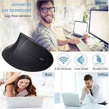 Wireless Ergonomic Mouse, Jelly Comb Rechargeable 2.4G Bluetooth Vertical Mouse Switch to 3 Devices Optical Mice with 6 Buttons 3 Adjustable DPI Levels for Laptop, PC, MacBook, Notebook