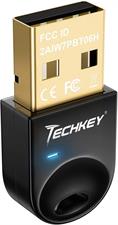 Techkey USB Bluetooth 4.0 Adapter Dongle for PC Laptop Computer Desktop Stereo Music, Skype Call, Keyboard, Mouse, Support All Windows 10 8.1 8 7