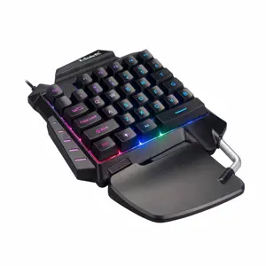 Mini One-Hand Mechanical Keyboard Gaming Keyboard 35 Keys Colorful Backlit Game Keyboard G92 Black