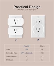 TREATLIFE Smart Plugs 4 Pack, Works with Alexa and Google Home, 7 Day Heavy Duty Programmable Timer, 1800W 15A WiFi Smart Outlet, Child Lock, Vacation Mode, Reliable WiFi Connection