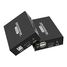 60M HDMI KVM Extender Over Cat5e Cat6 1080P HDMI USB KVM Extender Transmit with Loop Out Support DVR & USB Keyboard Mouse Extension
