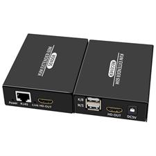 60M HDMI KVM Extender Over Cat5e Cat6 1080P HDMI USB KVM Extender Transmit with Loop Out Support DVR & USB Keyboard Mouse Extension