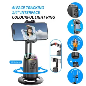 P05 AI Intelligent Tracker Gimbal Stabilizer Combo | 360° Auto Face Tracking | Smart Gesture Control | No App Required | Selfie Vlogging Camera with Wireless Mic for Seamless Recording