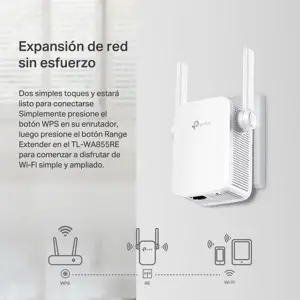 TP-Link N300 WiFi Extender(TL-WA855RE)-Covers Up to 800 Sq.ft, WiFi Range Extender Supports up to 300Mbps Speed, Wireless Signal Booster and Access Point for Home, Single Band 2.4Ghz Only, White