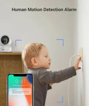 EZVIZ H6c Pro,2K, 3MP [New Generation], WiFi Security Camera, Call Button, Night Vision, Motion Detection, Smart Tracking, Two-Way Audio, Works with Alexa