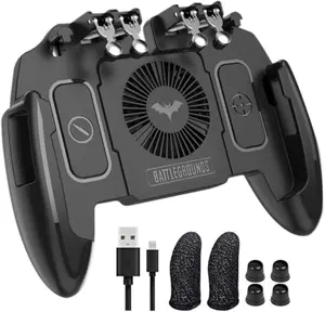 PUBG Mobile Controller Joystick Turnover Button Gamepad for PUBG iOS Android Six Finger Operating Gamepad With Cooling Fan