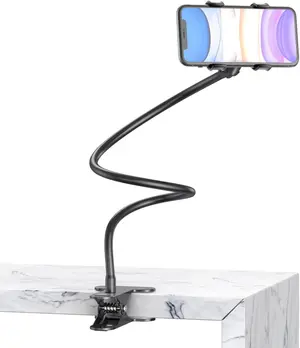 BESTEK BTIH600BK Gooseneck Phone Holder, Lazy Bracket Holder 360° Swivel for iPhone and other Smart Phones for Bedroom, Office, Bathroom, Kitchen, Black