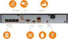 HIKV DS-7604NI-K1/4P 4K 4-Channel 4 PoE Network Video Recorder NVR, Embedded Plug & Play, Up to 8MP Recording, H265+, Firmware Upgradeable, Original English Version, Compatible for Hikvision(NO HDD)