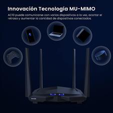 Tenda AC10 Smart Gigabit Wi-Fi Router AC1200 Dual Band High Speed Wireless Internet Router Long Range Coverage Parental Control Beamforming+ MU-MIMO + Smart WiFi App Management