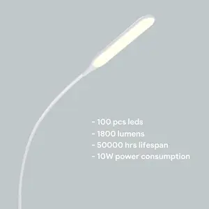LED Floor Lamp with 3 Color Temperatures & 5 Brightness Levels, Gladle Dimmable Tall Bright Light for Living Room Bedroom Office, Adjustable Minimalist Reading Standing Lamp Works with Smart Plug