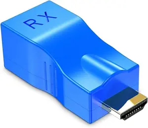 HDMI Extender Adapter, HDMI to RJ45 Ethernet Network Converter Over by Cat5-e/6 Cable Splitter 1080p up to 30m/98ft Repeater for HDTV HD TV DVD PS4 STB
