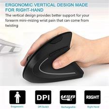 Wireless Ergonomic Mouse, Jelly Comb Rechargeable 2.4G Bluetooth Vertical Mouse Switch to 3 Devices Optical Mice with 6 Buttons 3 Adjustable DPI Levels for Laptop, PC, MacBook, Notebook