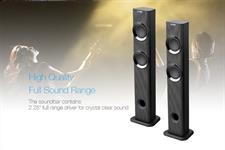 F&D T300X 140 W 2.1 Channel Soundbar Cum Tower Speaker Wireless Bluetooth Multimedia TV Speaker with Multicolor LED Display, Remote, Digital FM & USB
