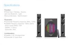 F&D T300X 140 W 2.1 Channel Soundbar Cum Tower Speaker Wireless Bluetooth Multimedia TV Speaker with Multicolor LED Display, Remote, Digital FM & USB