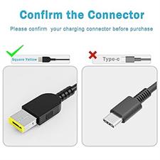 Lenovo ThinkPad Laptop Charger 65W AC Slim Square Pin Power Adapter Include Power Cord for Lenovo ThinkPad Yoga 2 13/11S/Pro,T440,T450s,X1 Carbon 2015/2016,E470,Flex 3/10/14/15x240,ADLX65NLC2A ADLX65NLC3A