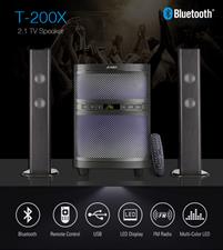 F&D T200X 140 W 2.1 Channel Soundbar Cum Tower Speaker Wireless Bluetooth Multimedia TV Speaker with Multicolor LED Display, Remote, Digital FM & USB