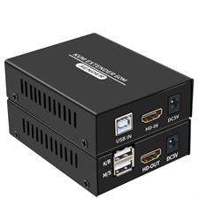 60M HDMI KVM Extender Over Cat5e Cat6 1080P HDMI USB KVM Extender Transmit with Loop Out Support DVR & USB Keyboard Mouse Extension
