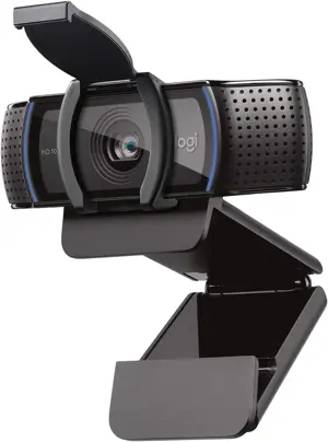Logitech C920S HD Pro Webcam, Full HD 1080p/30fps Video Calling, Clear Stereo Audio, Light Correction, Privacy Shutter, Works with Skype, Zoom, FaceTime, Hangouts, PC/Mac/Laptop/Tablet/XBox (Renewed)