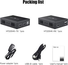 PWAY HDMI KVM Extender 1080P @ 60Hz Over Single Cat5E/6/7 Ethernet Cable Up to 50m/165ft with Loop Out & POC Function - USB Keyboard Mouse Support
