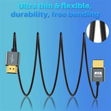 TWOZOH Ultra-Thin HDMI to HDMI Cable 15FT, Hyper Slim HDMI 2.0 Cable, Extreme Flexible HDMI Cord Support 3D/4K@60Hz, 2160P, 1080P