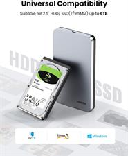 UGREEN Hard Drive Enclosure for 2.5" SATA SSD HDD Aluminum USB C to SATA Adapter USB 3.1 Gen 2 Support UASP SATA III Compatible with WD Seagate Toshiba Samsung Hitachi PS4 Xbox PC Tool Free