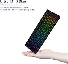 DREVO Seer TE 60% Wired RGB Backlit Mechanical Gaming Keyboard Ultra Compact Mini 61 Key (Brown Switch, Black)